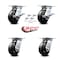 Service Caster 5 Inch Rubber on Steel Caster Set with Roller Bearing 4 Swivel Lock and 2 Brake SCC-35S520-RSR-SLB-BSL-2-BSL-2 - alternate 5